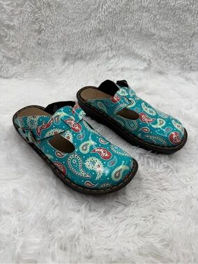 Ingaro Clogs Size 7 Happy Mary Jane Paisley Comfort Clogs Slip Resistant
